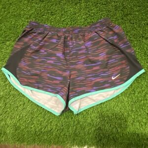 Nike Dri Fit Women's Lined Running Shorts Multicolor Medium Black Purple